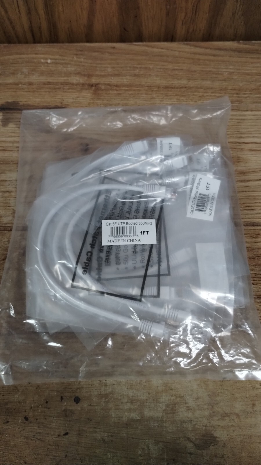 One Lot: Ten 1 Ft. Cat5E Ethernet Pure copper White patch cords Gold Plated RJ45