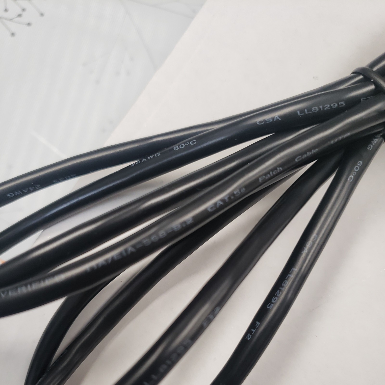 CAT5e Cable 6ft ~ TIA/EIA-568B.2 UTP~ 60° CM 24AWG ~ C-UL E201854-B ETL Verified