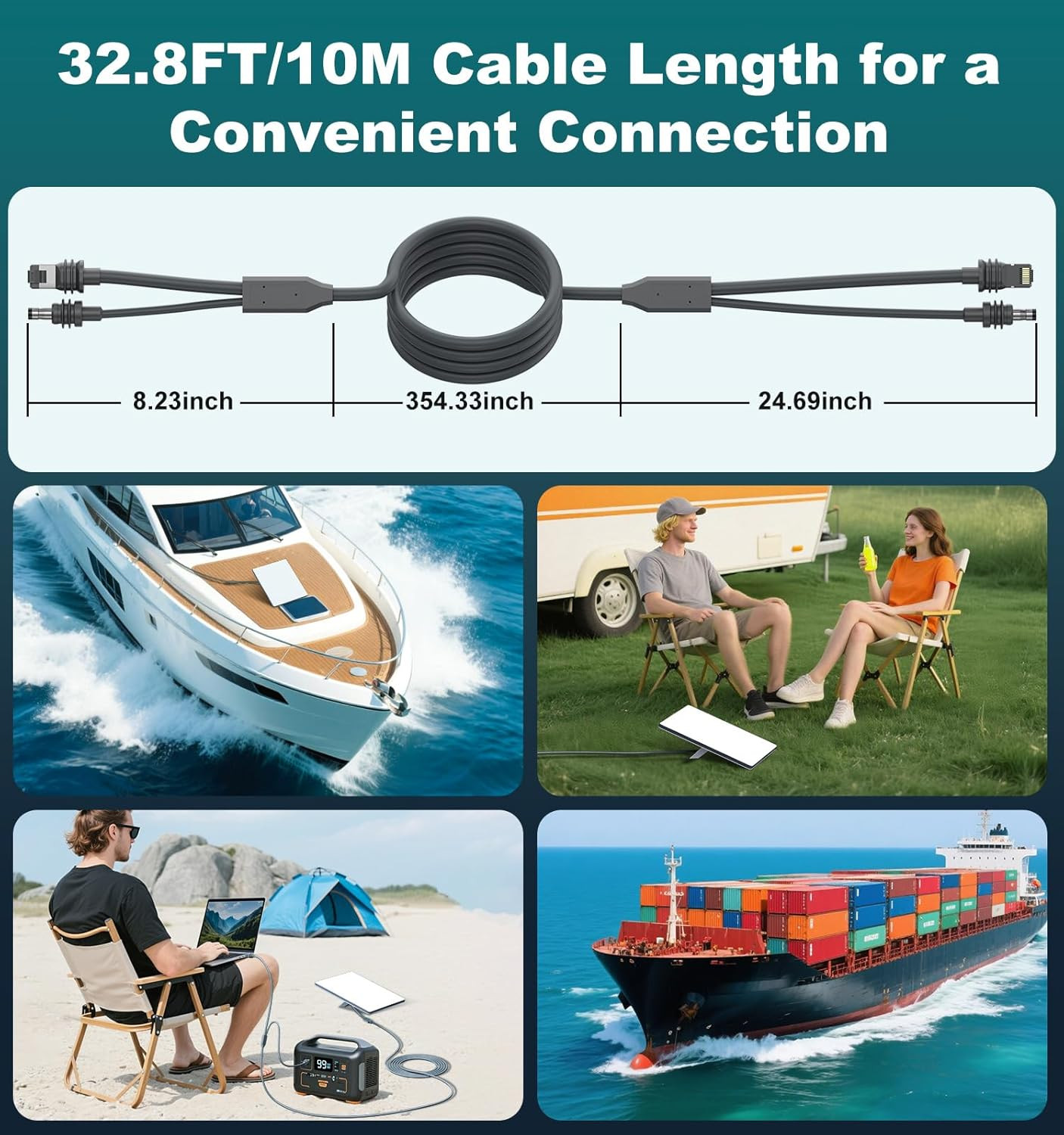 2 in 1 for Starlink Mini Ethernet Cable 32.8FT/10M, for Starlink Mini Power Cord