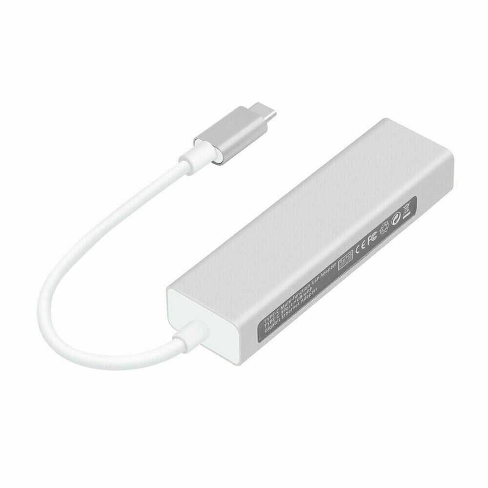 USB-C to RJ45 1000Mbps Gigabit Ethernet Network and OTG Adapter For Macbook Etc.