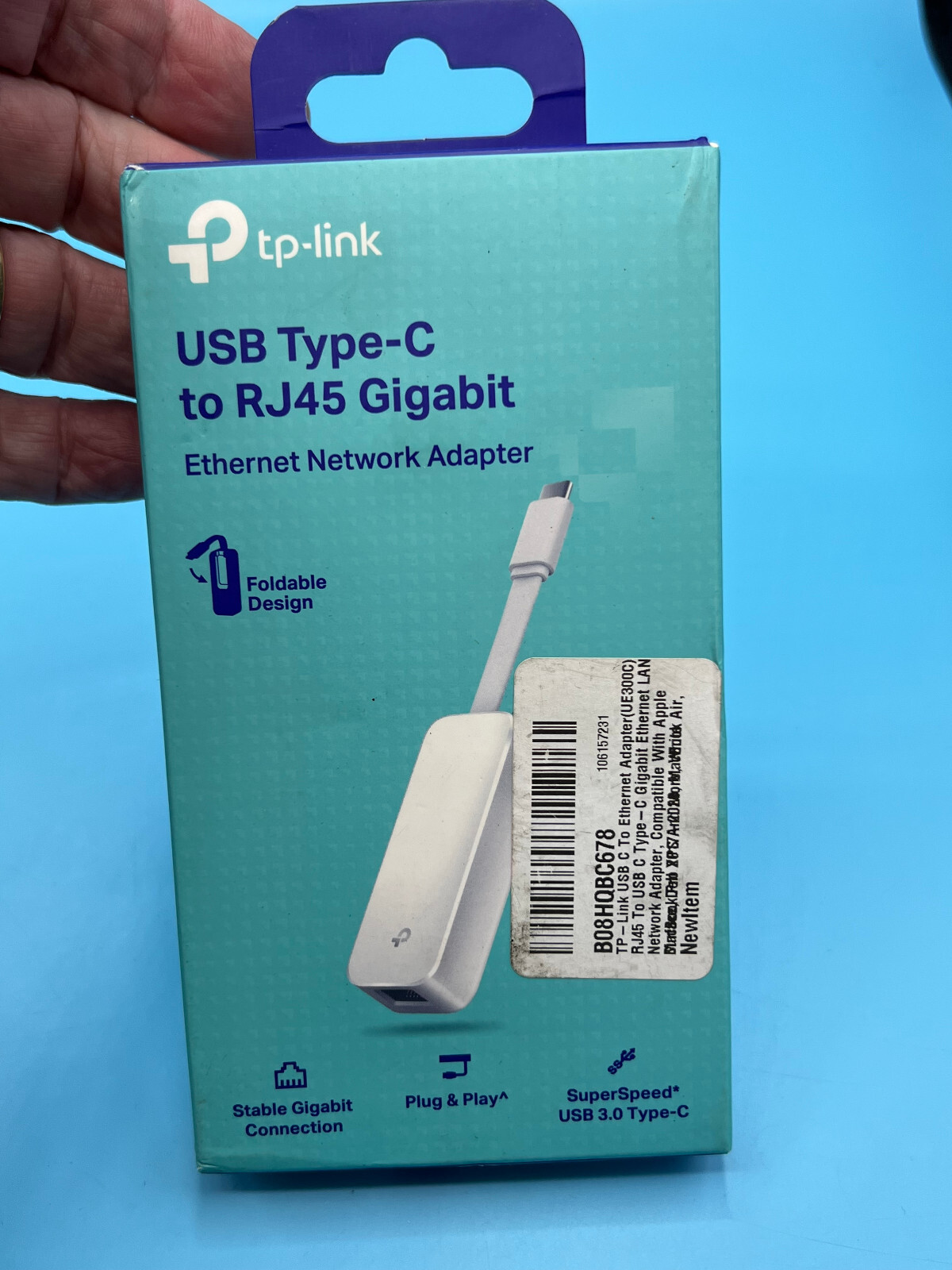 TP LINK Usb Type-C To Rj45 Gigabit Ethernet Network Adapter, UE300C (7UR548)