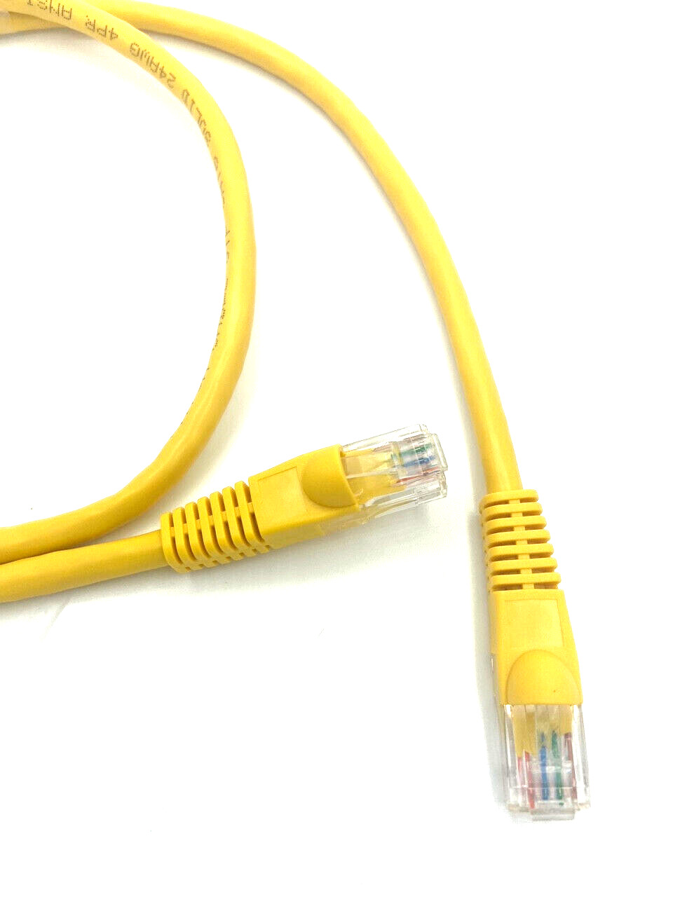 CAT6 2ft 24″ RJ45 Yellow Ethernet Cable Flex 24AWG Solid straight 568B 10 PACK