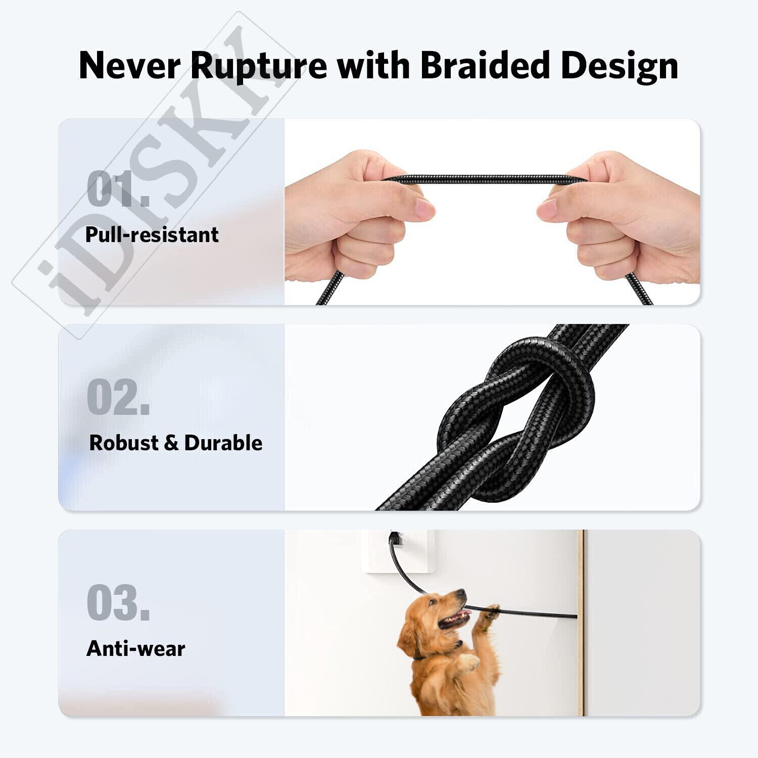 Cat 8 Ethernet Cable 40Gbps 2000Mhz RJ45 Gold Plated CAT8 Braided Network Cord
