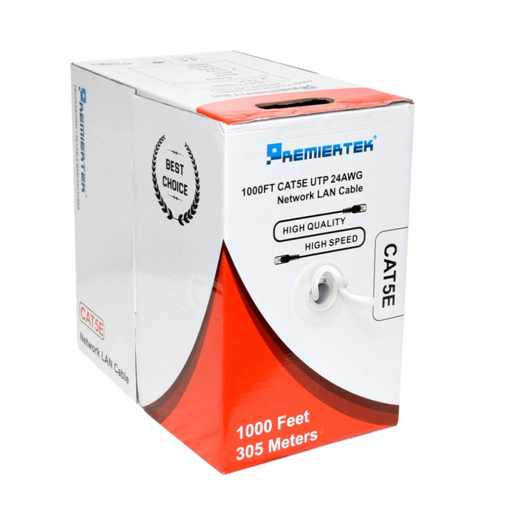 1000FT CAT5E UTP WIRE BULK ETHERNET NETWORK LAN CABLE RJ45 WHITE