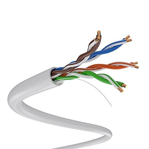 Dripstone CAT5e 1000ft 24AWG Solid UTP Unshielded Ethernet 1000 Ft, White