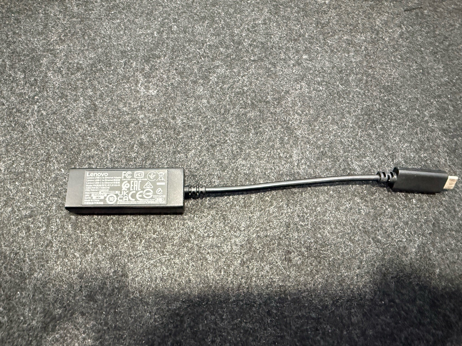 Lenovo USB-C to Ethernet Adapter Portable Black RJ-45 Female