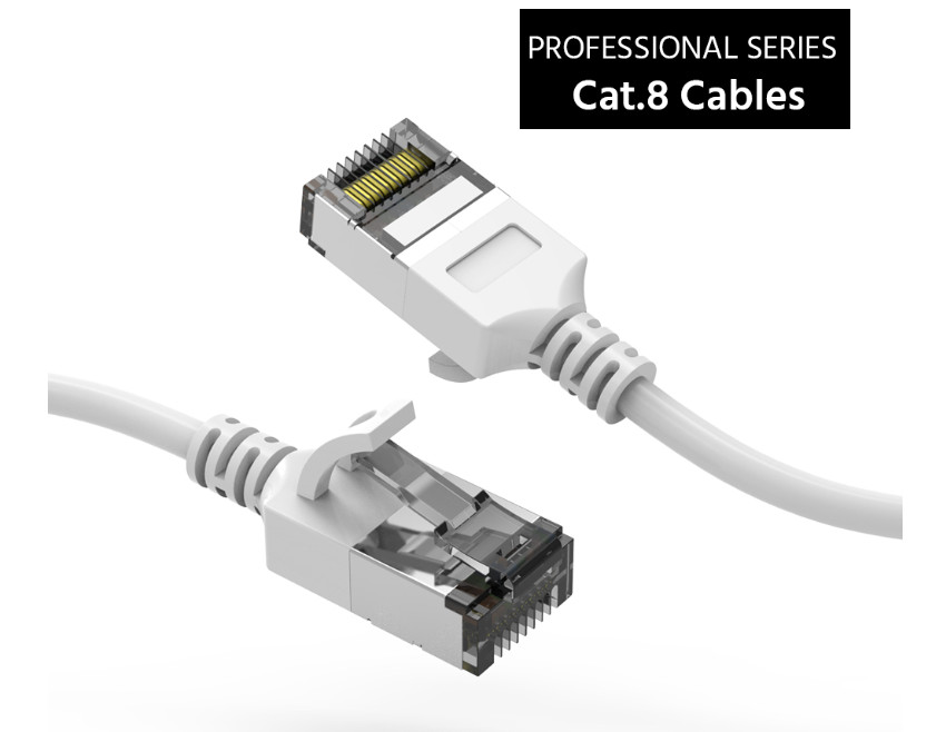 Slim Cat.8 U/FTP Shield Ethernet Network Cable 1ft, 2ft, 3ft, 5ft, 7ft 10ft lot