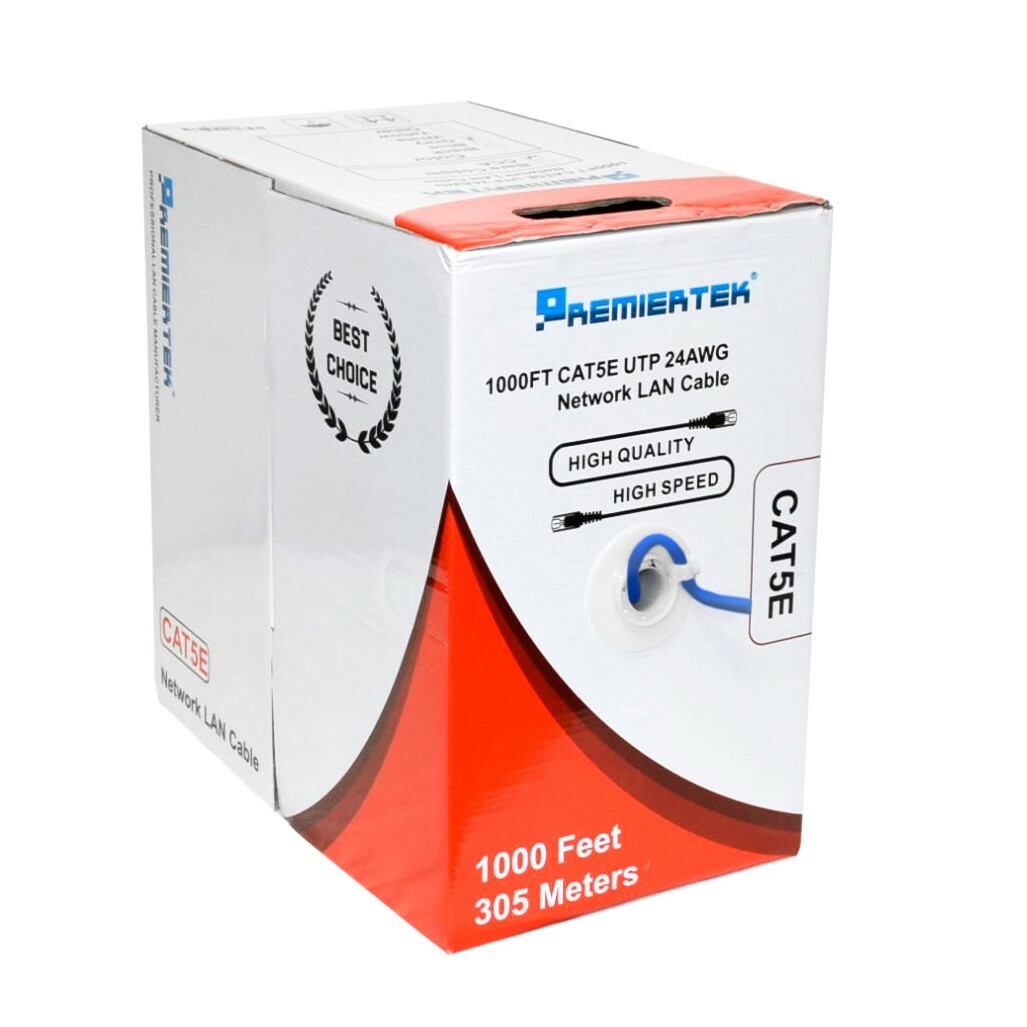 CAT5e CABLE UTP 1000FT WIRE BULK ETHERNET LAN NETWORK CAT5e RJ45 BLUE