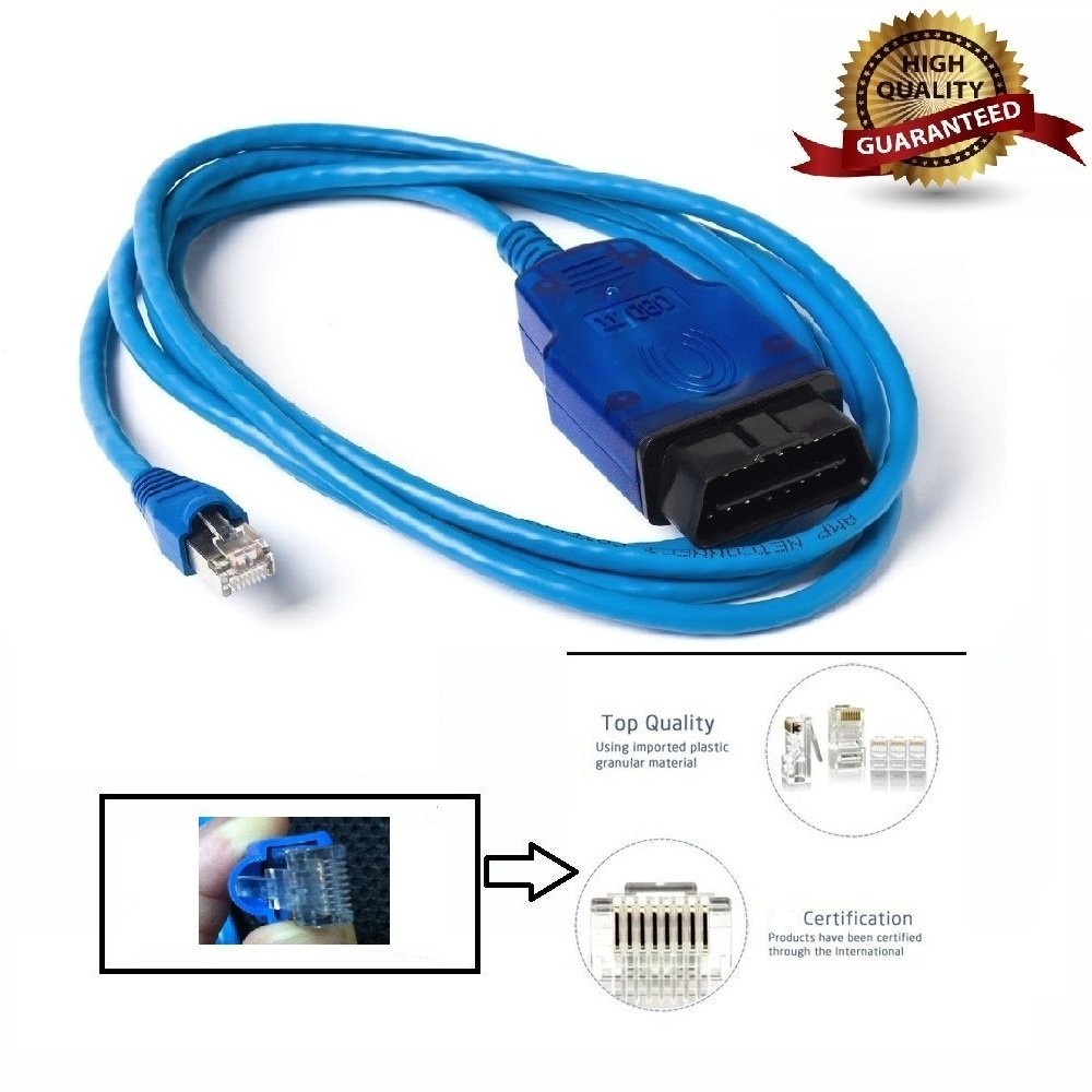 2M Cat 6 RJ45 ENET to OBD2 Cable for BMW Coding and Diagnostics – High Quality!