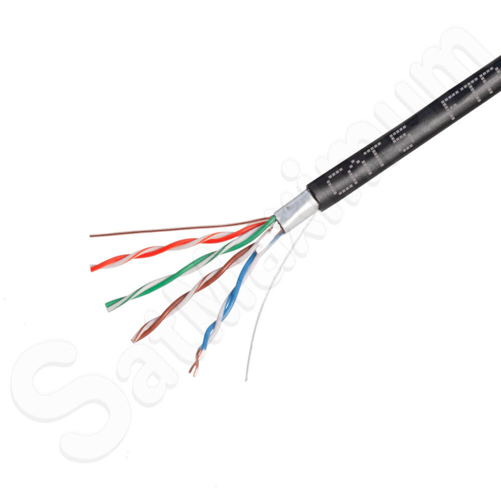 Cat5e 500FT Shielded FTP Outdoor Ethernet Cable 24AWG Solid Direct Burial Wire