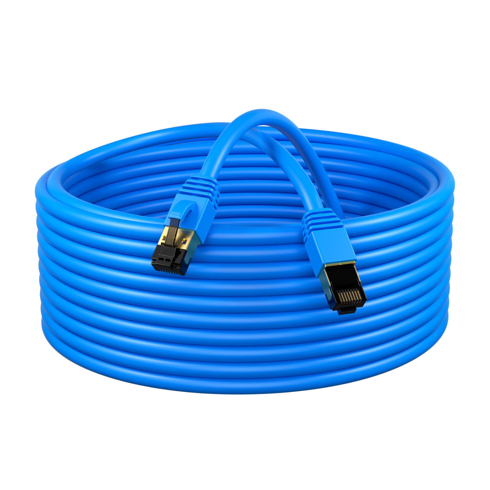 Cat8 SFTP Super Speed Ethernet Patch Cord 40Gbps Wire 0.5-75 FT Blue Pack LOT