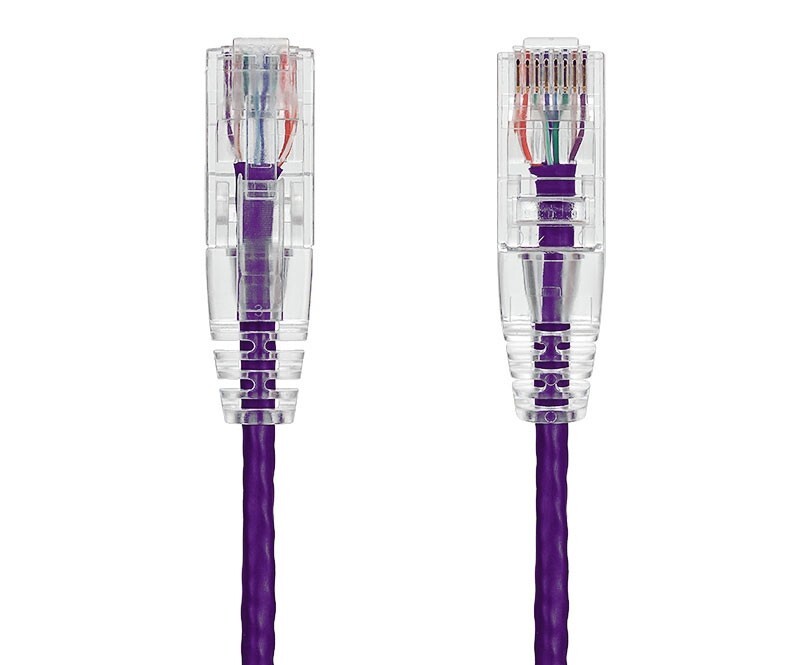 15ft Slim Cat6 28AWG UTP Ethernet Network Patch Cable Snagless, Purple