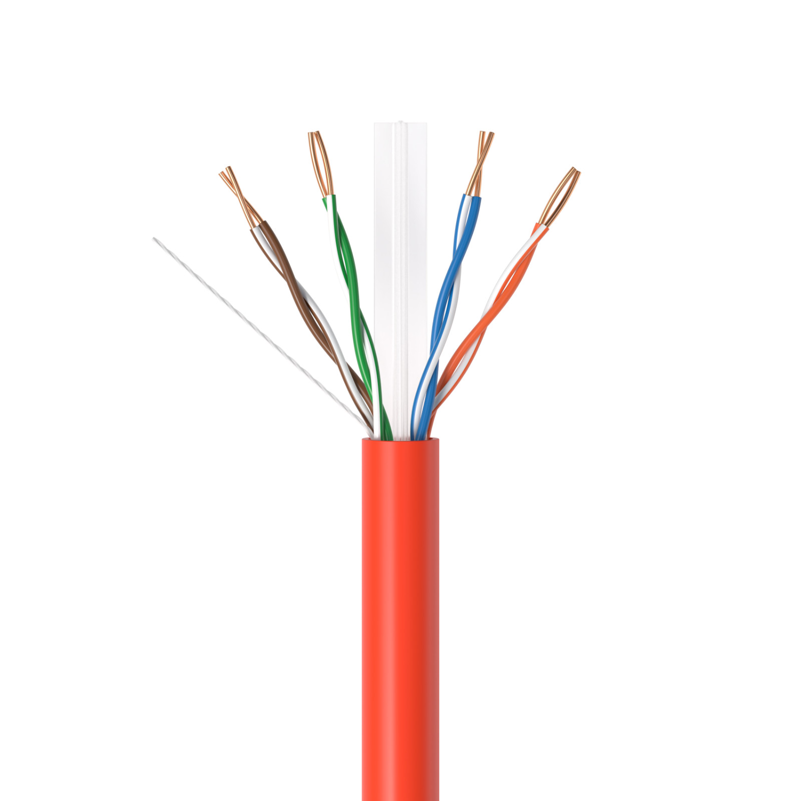 1000FT CAT6 Red ETL CMR Ethernet Cable UTP Solid Bare Copper 23AWG 550Mhz Wire