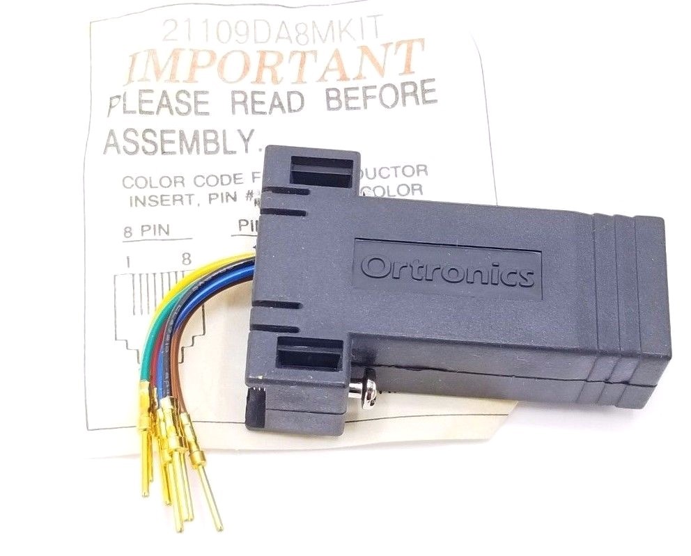 NEW ORTRONICS 21109DA8MKIT DATA ADAPTER KIT DB09/MALE TO RJ45 KEYED