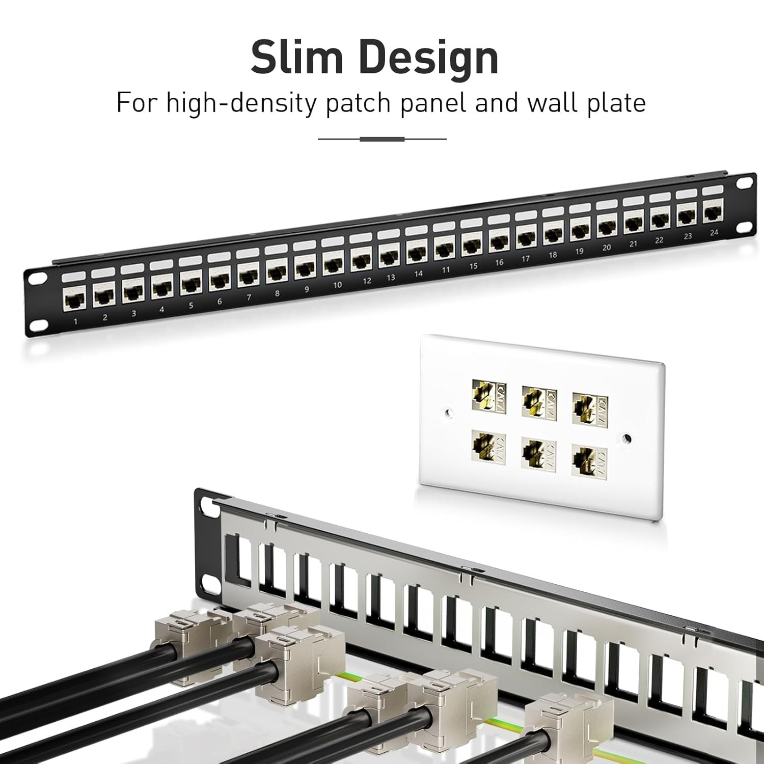 12 Pack Shielded Cat6A Cat6 Keystone Jack 10Gbps ZincAlloy Termination