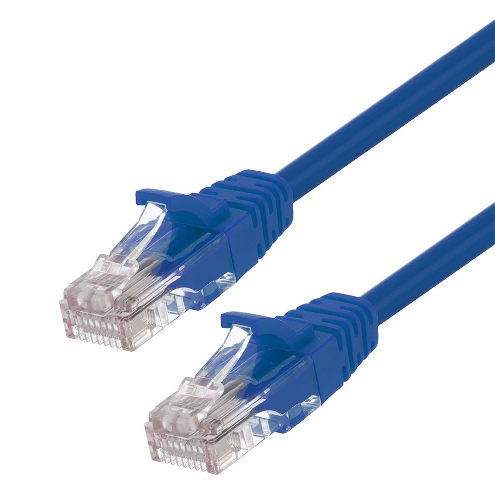 Ethernet Patch Cable CAT5E, UTP, 24AWG, 0.5 Ft, 10 pack, Blue