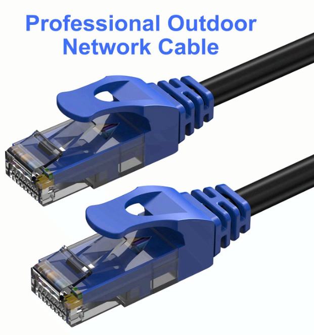 300FT Cat6 Outdoor Ethernet Cable, Direct Burial, Waterproof, UV Resistant, POE