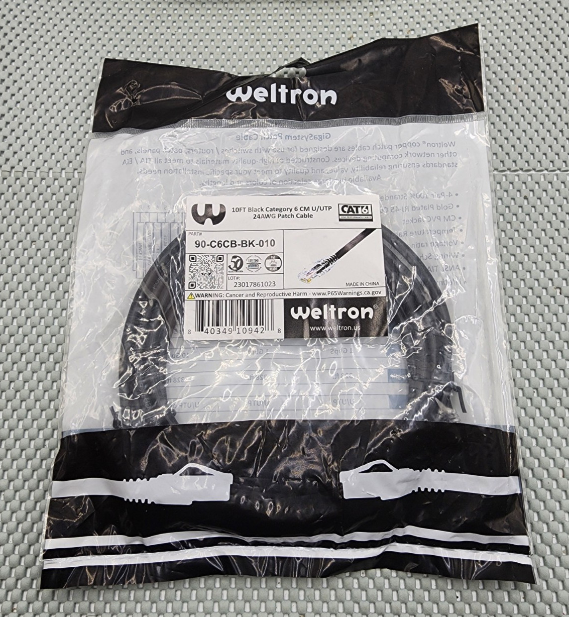 10x Cat6 24AWG Snagless Unshielded (UTP) CM Ethernet Network Patch Cable 10ft