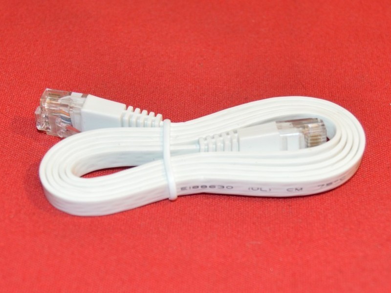 FLAT Ethernet Patch Cord Cable RJ-45 Connectors White 4×30 AWG NWOT NEW