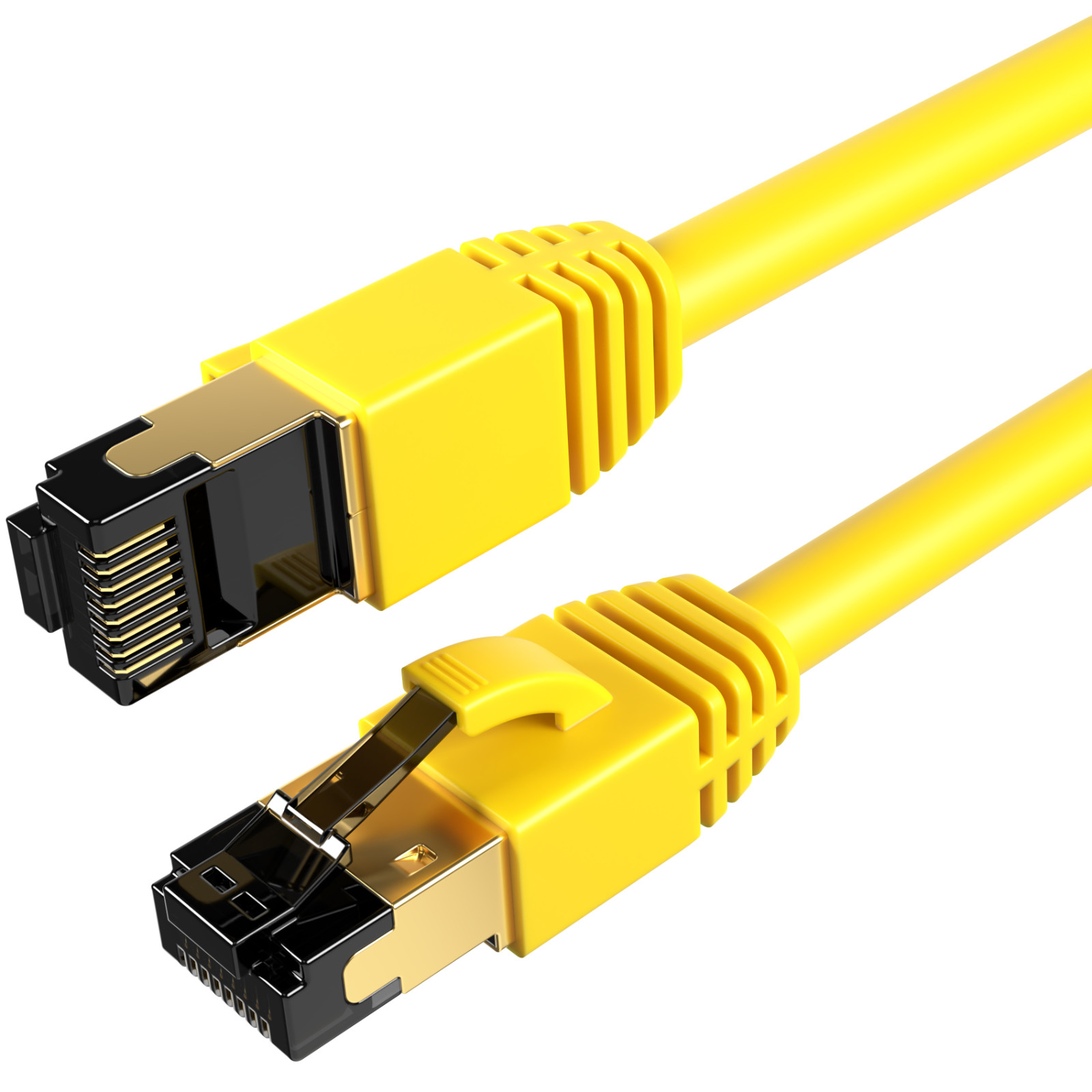 CAT8 Yellow SFTP Ethernet Cable 40Gbps 2GHz Copper LAN Wire 0.5FT-75FT Multi LOT