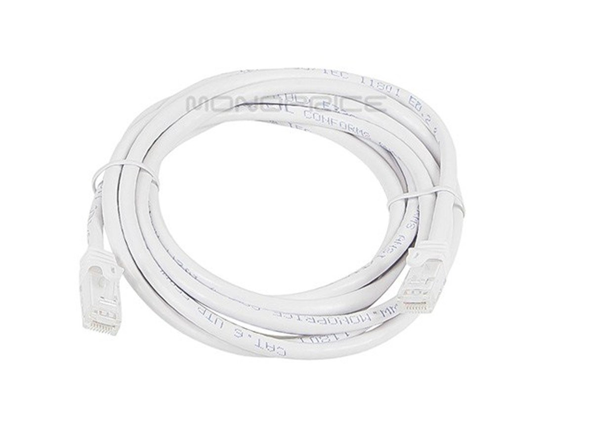 Flexboot Cat6 Ethernet Patch Cable Network RJ45 Stranded UTP 24AWG 10ft White