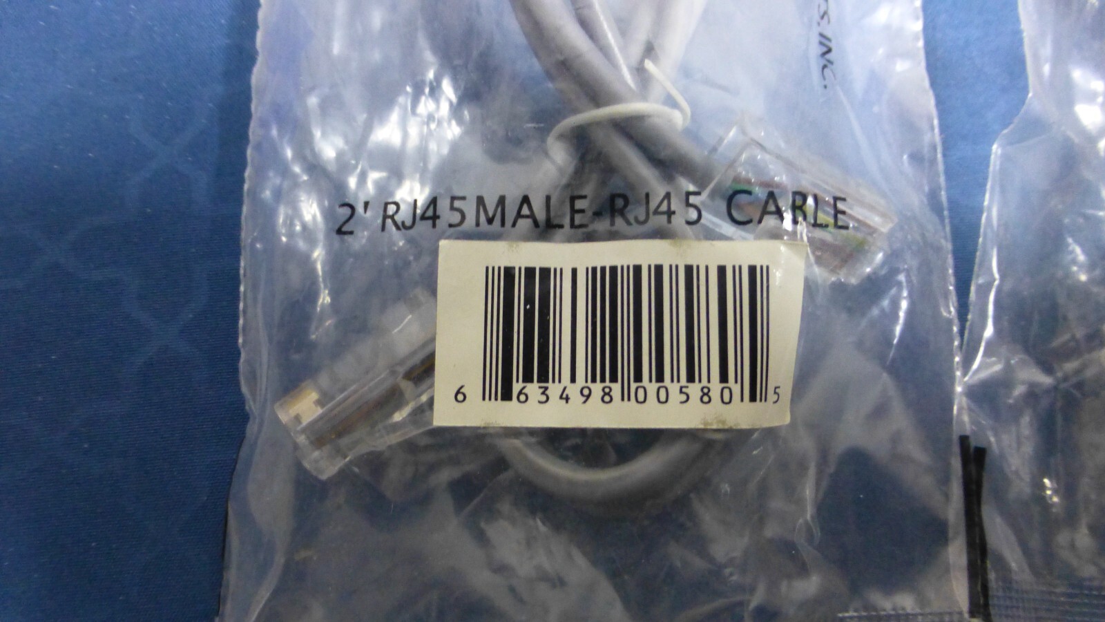 RJ45 Male-RJ45 Cable, 2′ Long Cable, Lot of 12, New Old Stock