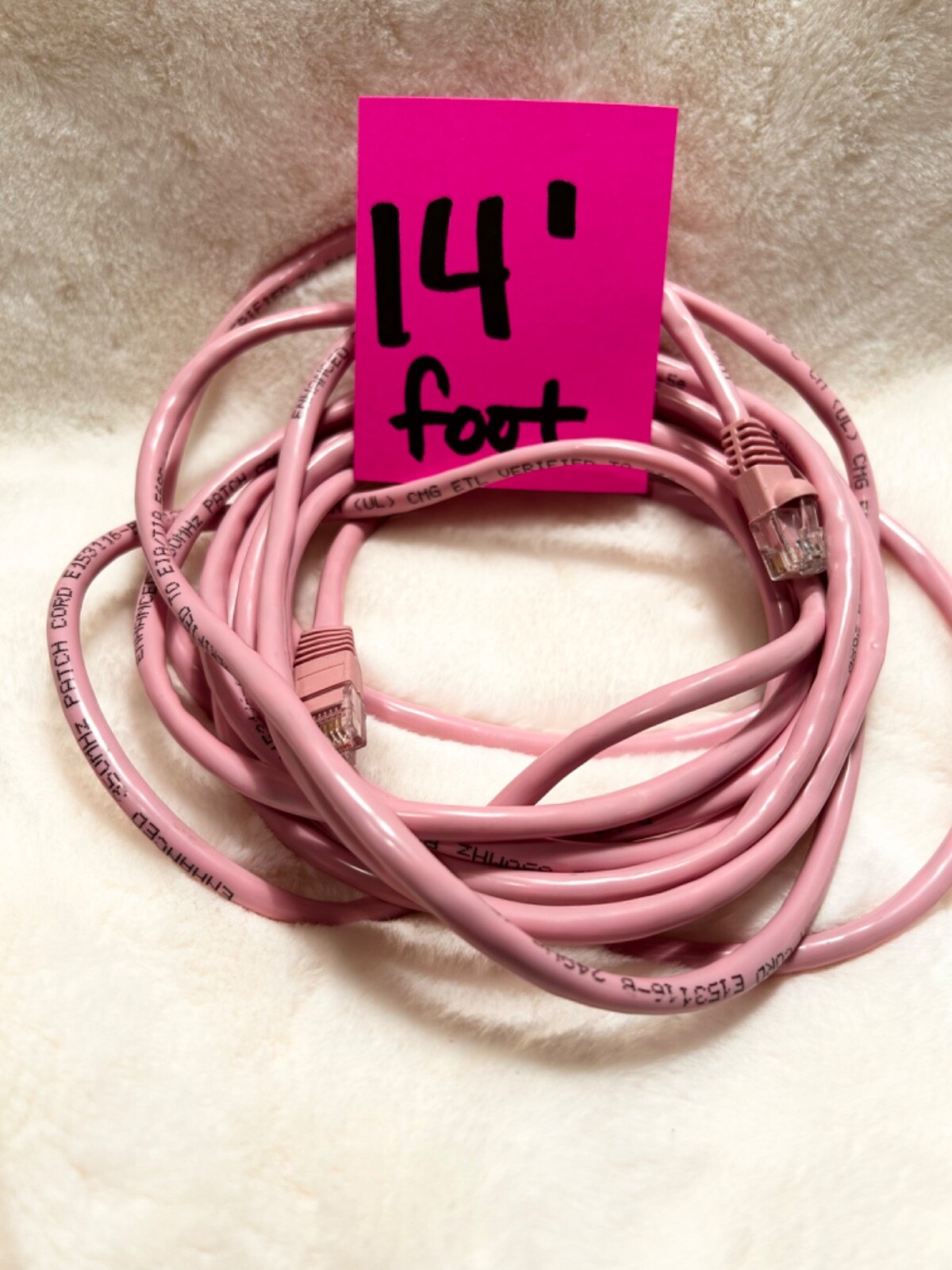 CAT 5E 350MHz Patch Cable Ethernet Network LAN Cable MOLDED PLUGS 14 FT