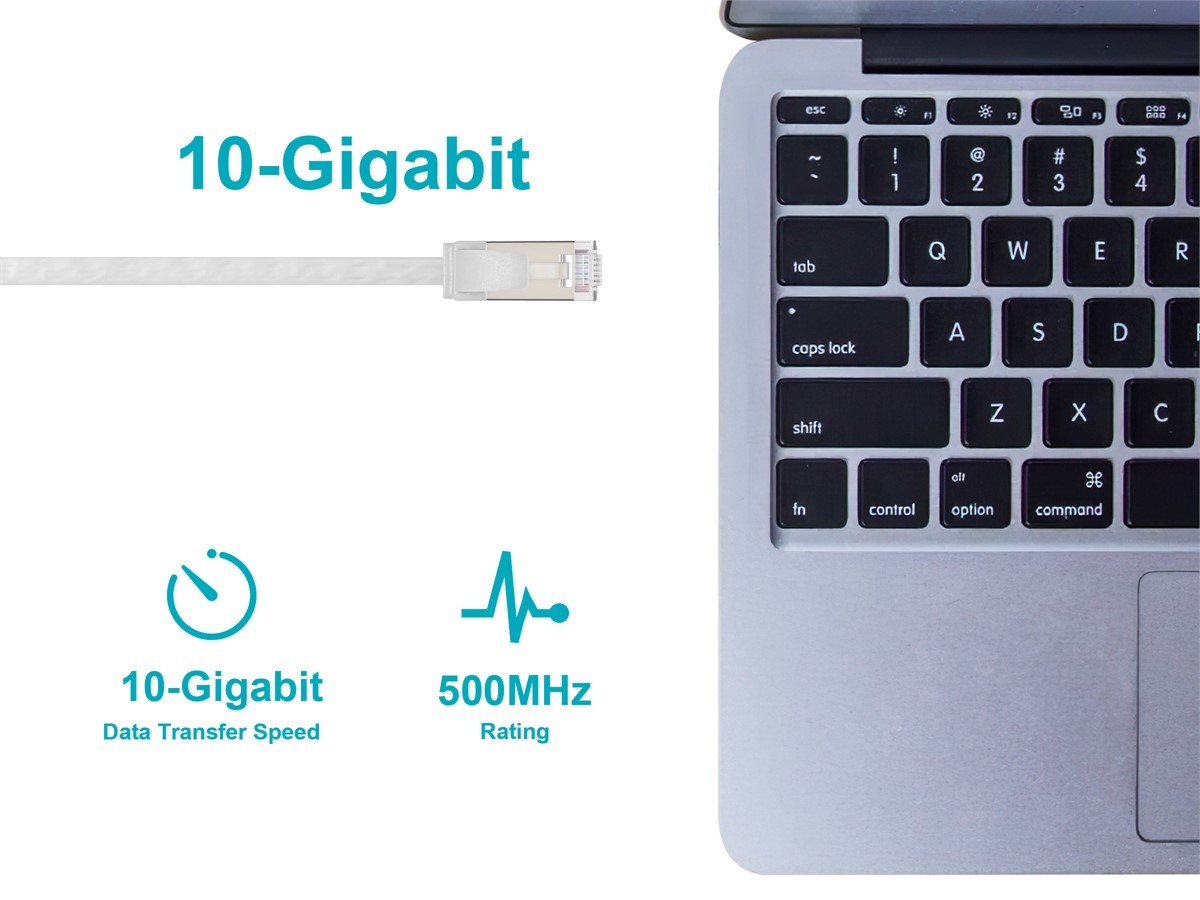Monoprice Cat6A Ethernet Patch Cable – Slim, Flat, U/FTP, 32AWG, Molded Boot,