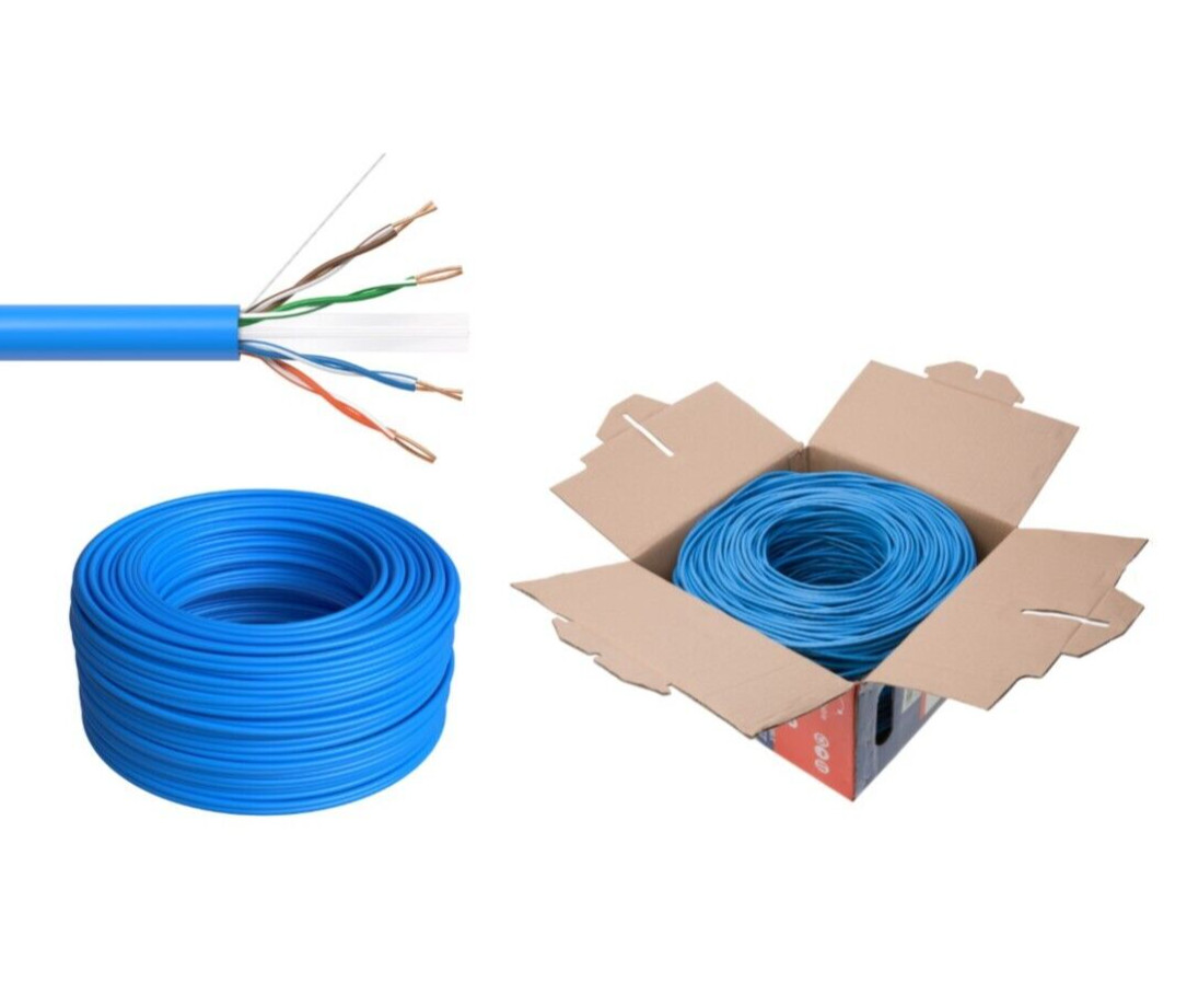 CAT6 500ft UTP Solid Ethernet Cable 23AWG RJ45 LAN Network Bulk Wire Blue