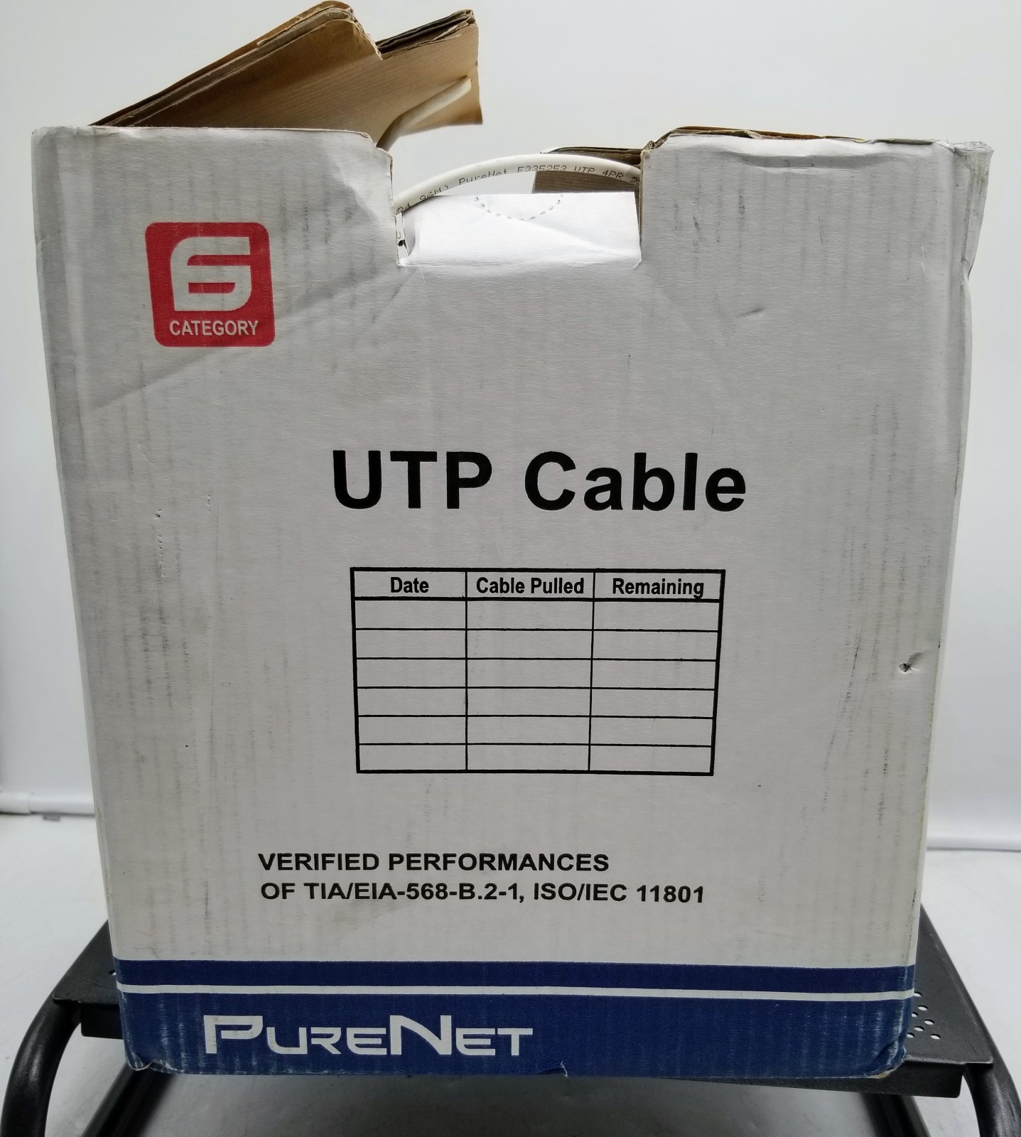 UTP CABLE CATEGORY 6 PLENUM PURE NET 6250-P 410FT -USED