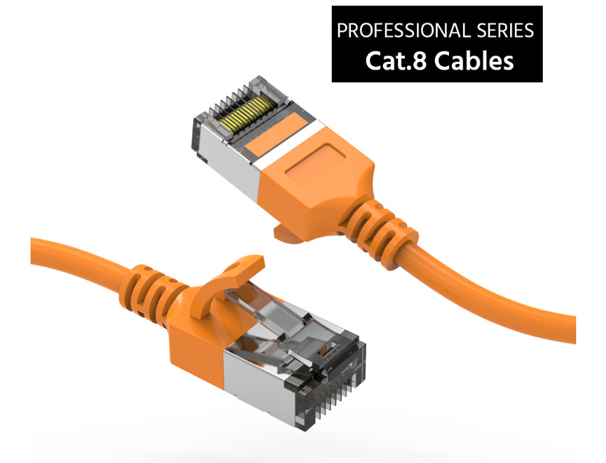 Slim Cat.8 U/FTP Shield Ethernet Network Cable 1ft, 2ft, 3ft, 5ft, 7ft 10ft lot