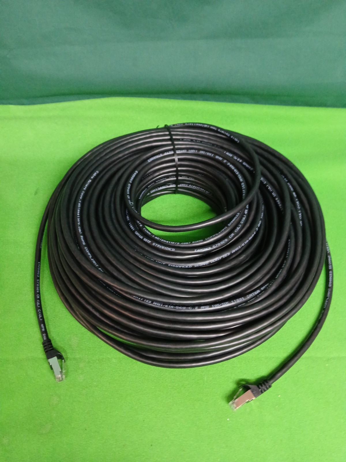 Cable Matters 200ft Cat6a Shielded Ethernet Patch Cable SSTP SFTP Black