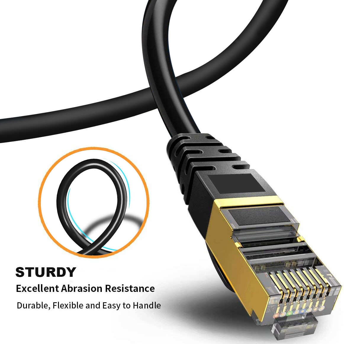 Cat8 Ethernet Cable for Modem, Router, PC, Mac, Laptop, PS4, PS5, Xbox 360 Lot