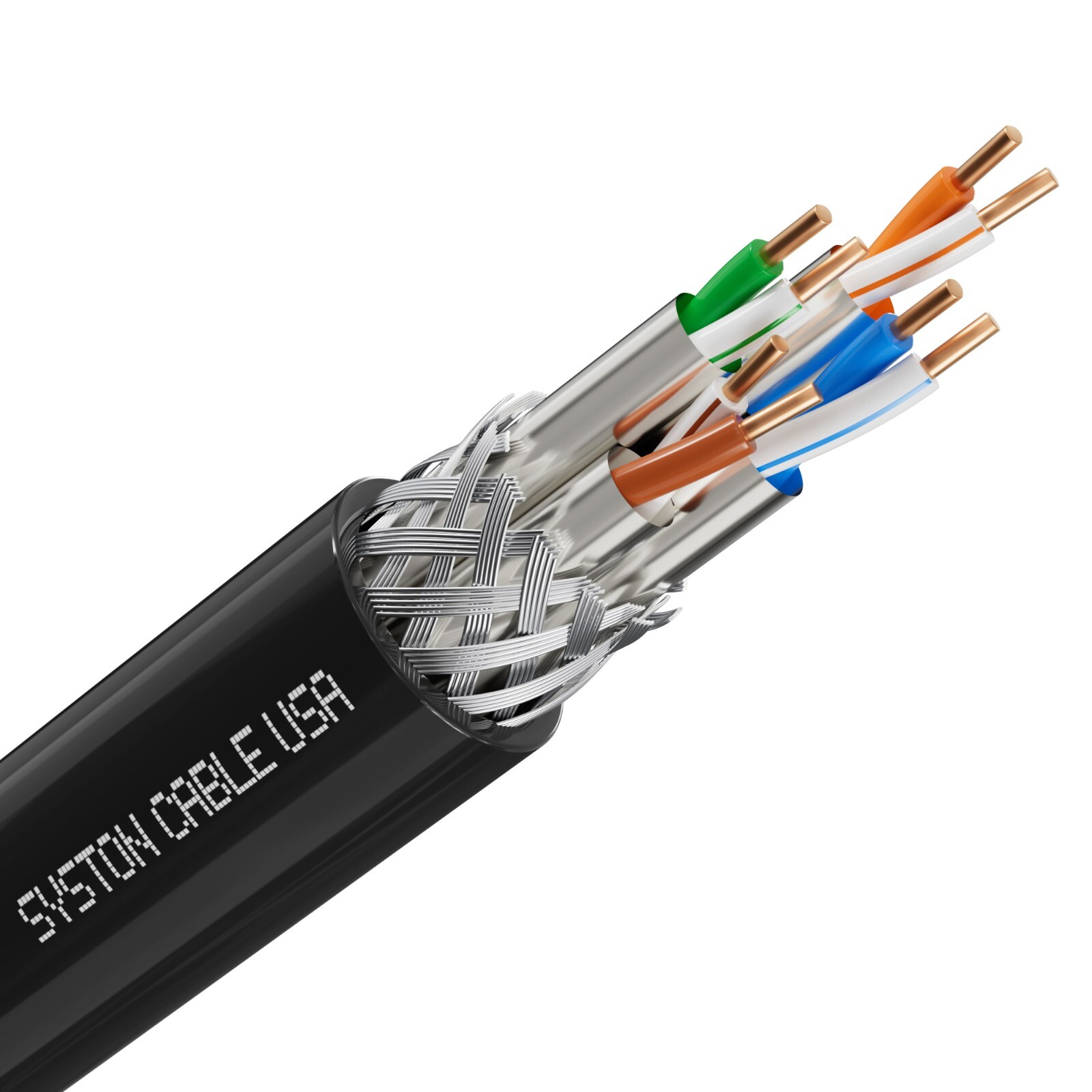 Syston Cat 8 Ethernet Bulk Cable 2000MHz 40GB S/FTP 22 AWG CMR-250ft Multicolors