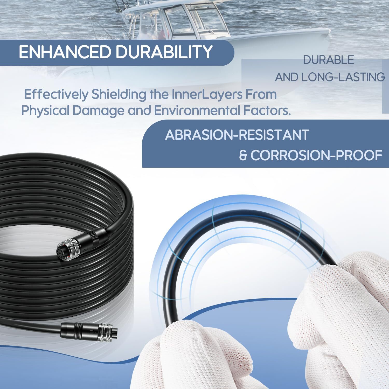 720073-3 20 Feet Ethernet Cable AS EC 20E for Humminbird for Helix, APEX, SOLIX