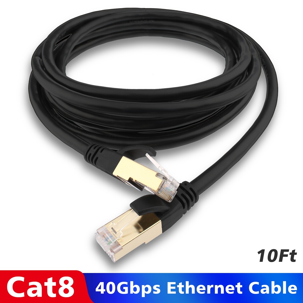 [1-10Pack] CAT 8 Ethernet Cable Lot for Router, Modem, PC, Hub, Laptop, Gaming