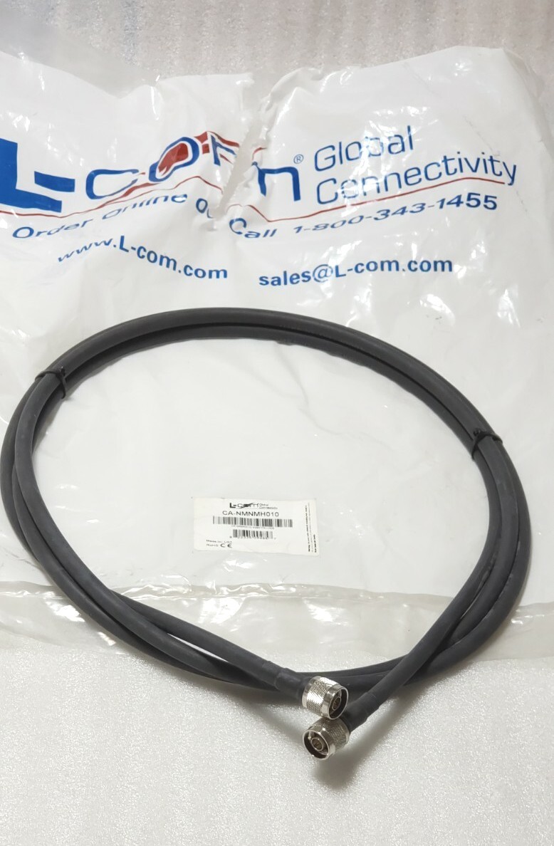 L-COM CA-NMNMT010 Cable Assembly Coaxial N-Type to N-Type 120.0″ (3.0m) 10.0′