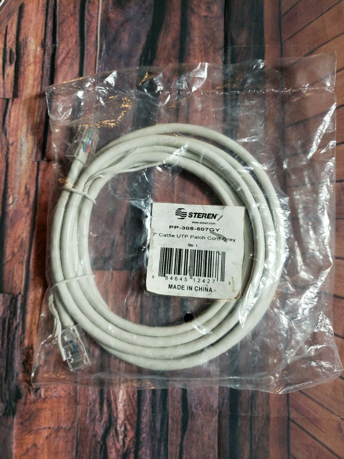 Steren 308-507GY UTP Cat.5e Patch Cable – Category 5e 7 ft 1 x RJ-45 (A-14-L)