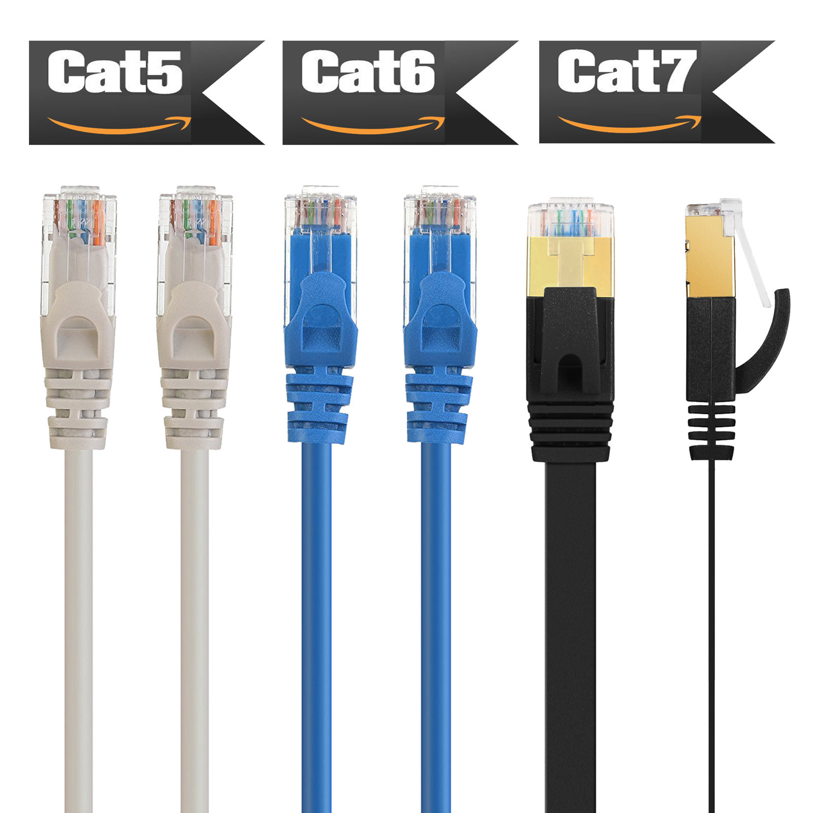 2m 3m 5m 10m 15m 20m 30m Ethernet Network Lan Cable Cat5e CAT6 Cat-7 1000Mbps US