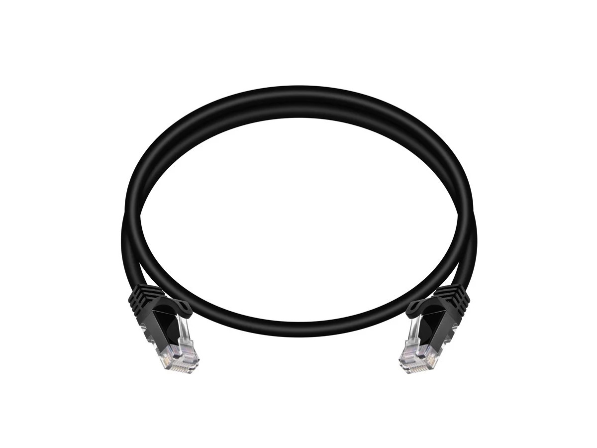 Monoprice Cat6 Ethernet Patch Cable – 2ft – Black (12-Pack) 550MHz, UTP, 24AWG