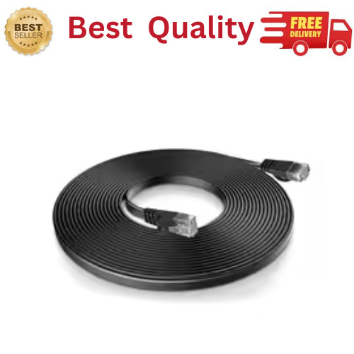 3M Cat6 Ethernet Cable RJ45 Gigabit LAN Network Internet Cord Flat Black