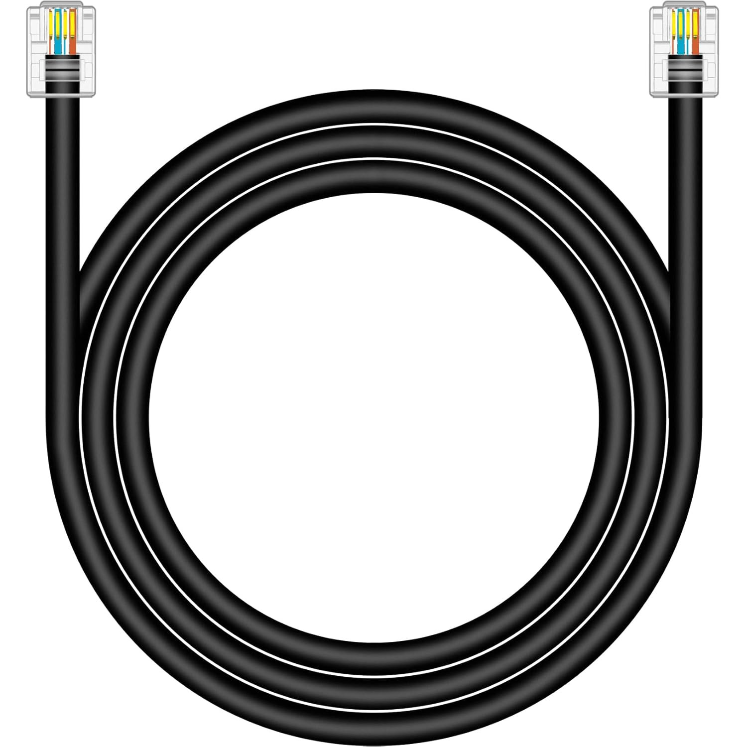 6FT DSL Modem Data Cable High-Speed Twisted Pair UTP RJ11 Male to Male Cord