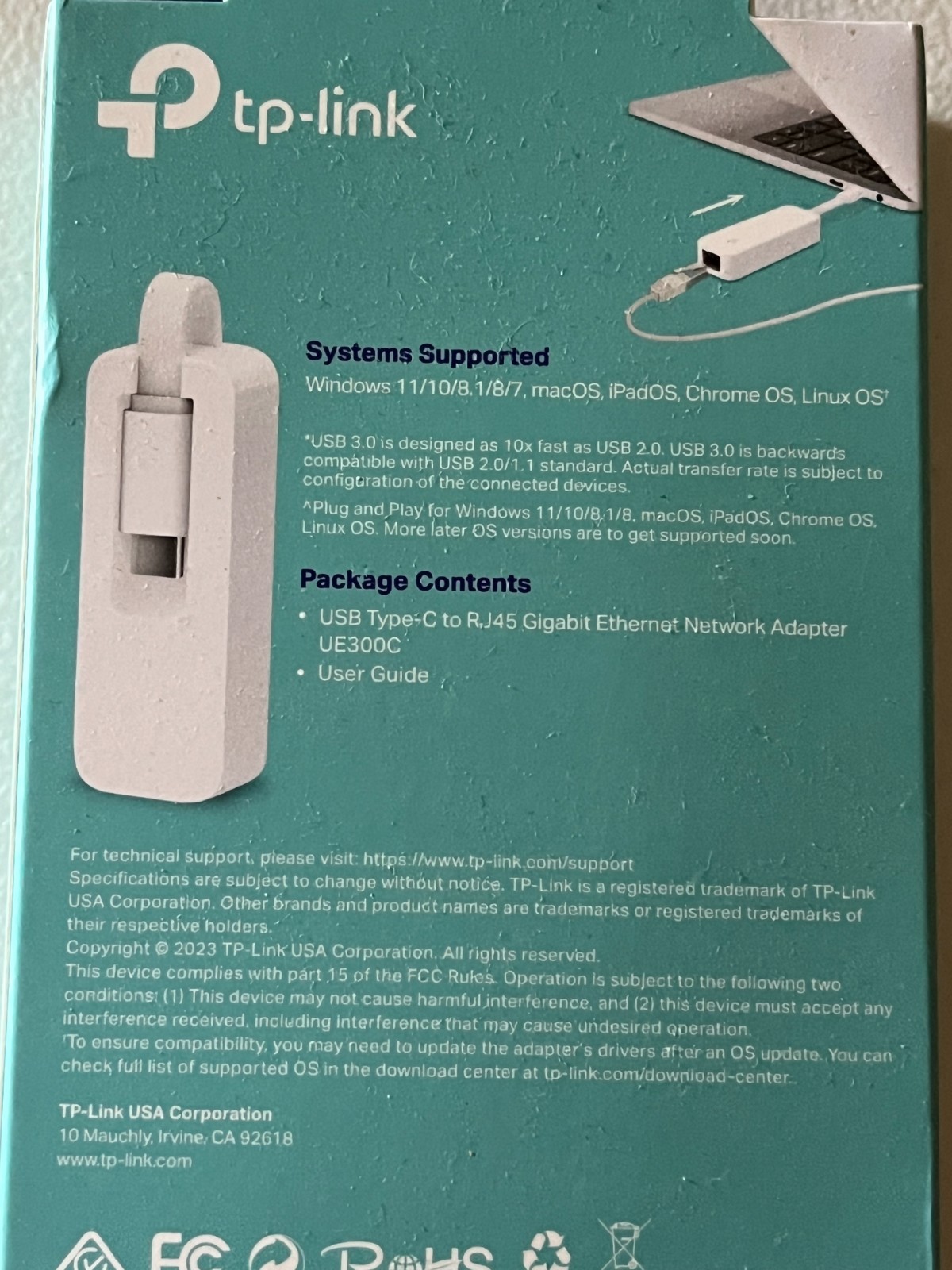 NEW tp-link Ethernet Network Adapter USB 3.0 Type-C to RJ45 Gigabit Connection
