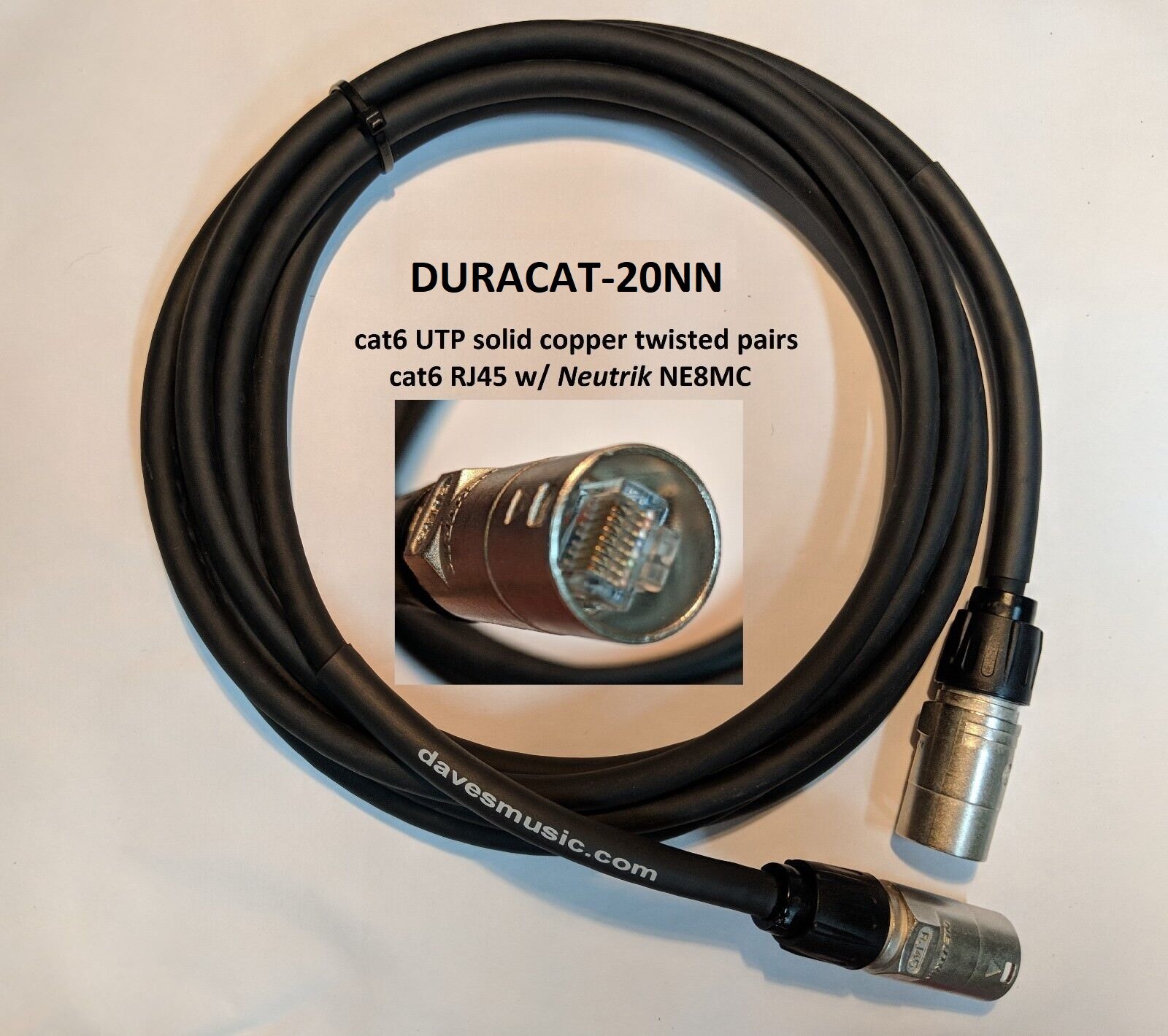 NEW! PROCO 20 ft DURACAT-20NN cat6 UTP Digital Patch Cable Ships Free to US Zips