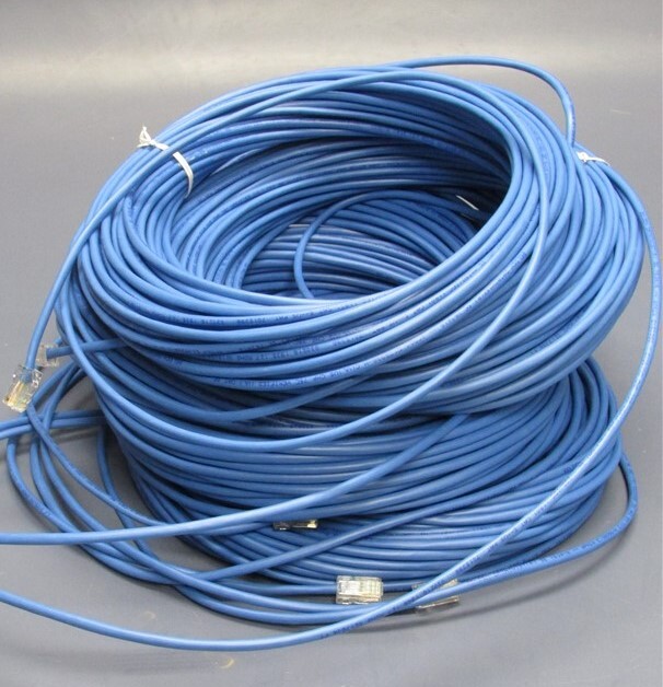 Lot of 5 Belden Wire 24/4P CAT5E DataTwist Patch Network Cable Blue/100ft