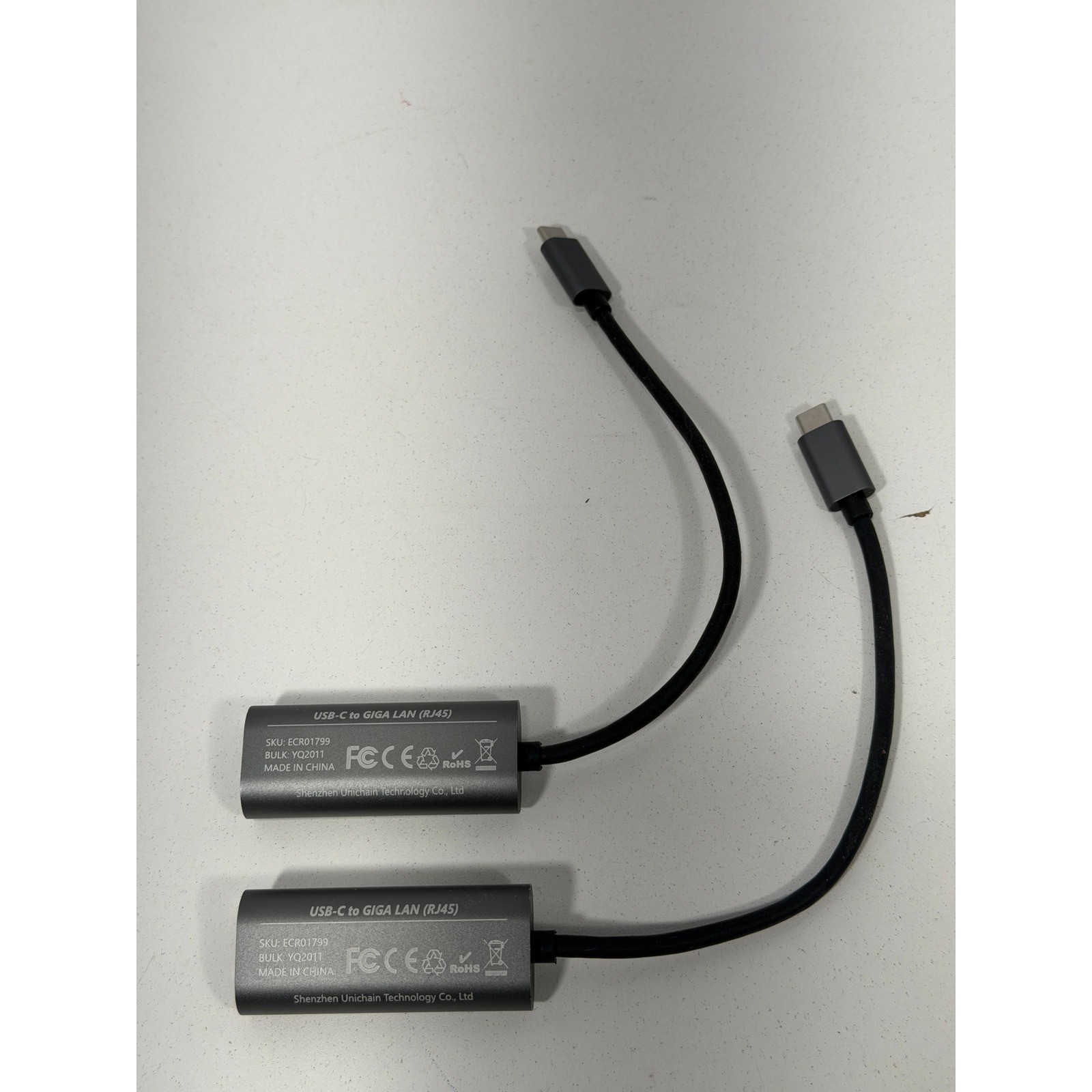 TeckNet USB-C to Gigabit Ethernet RJ45 LAN Adapter Space Gray ECR01799 2 Pack