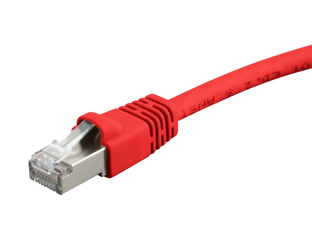 Cat6A Ethernet Patch Cable Network Internet Cord RJ45 STP 10G 26AWG 0.5ft Red