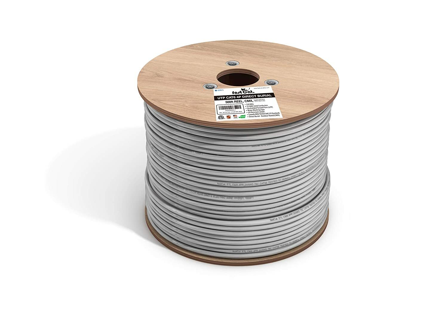fast Cat. Direct Burial CMX Outdoor Ethernet Cable 500ft