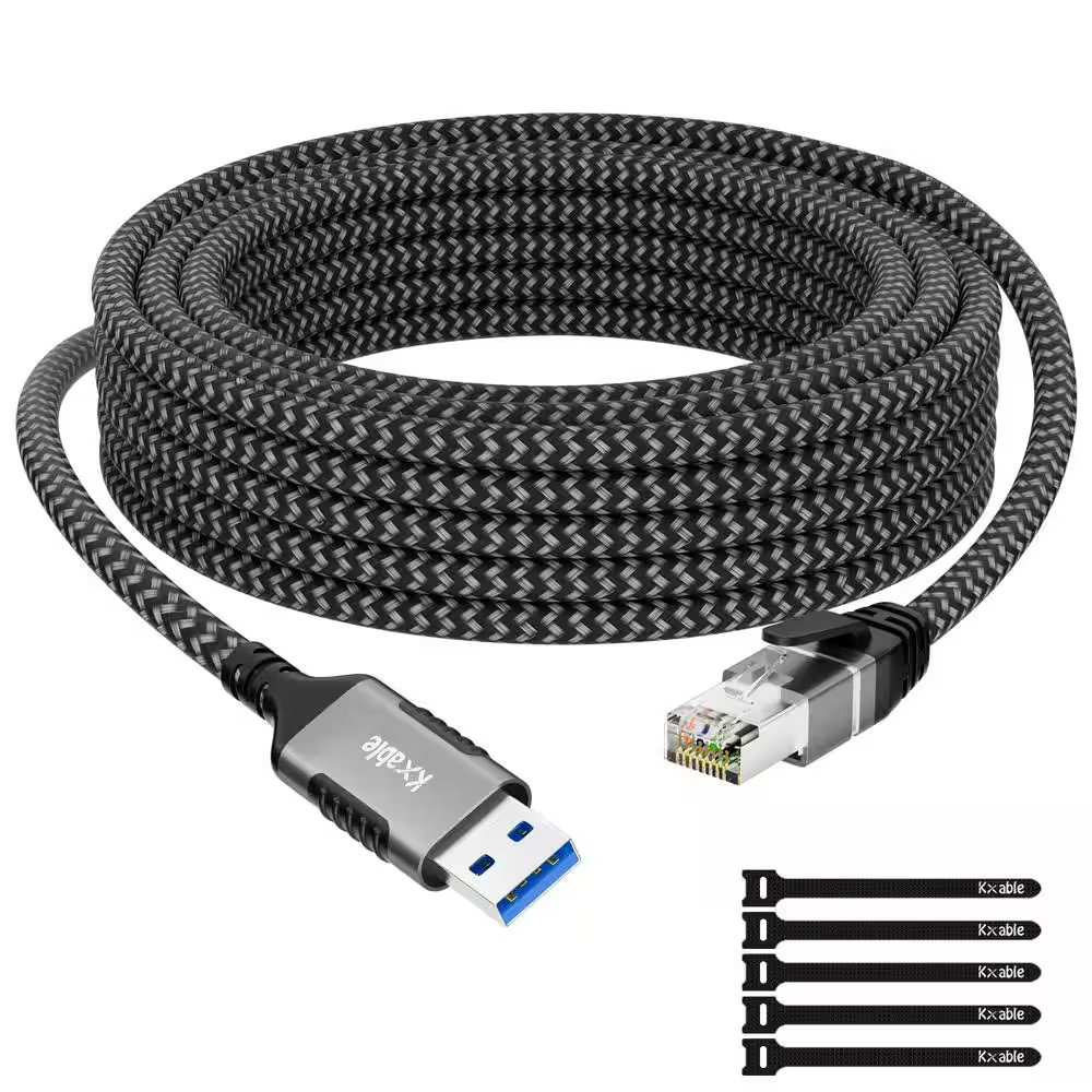 Premium Build 10 Ft. USB-A 3.0 to RJ45 Gigabit LAN Ethernet Cable Network Adapte