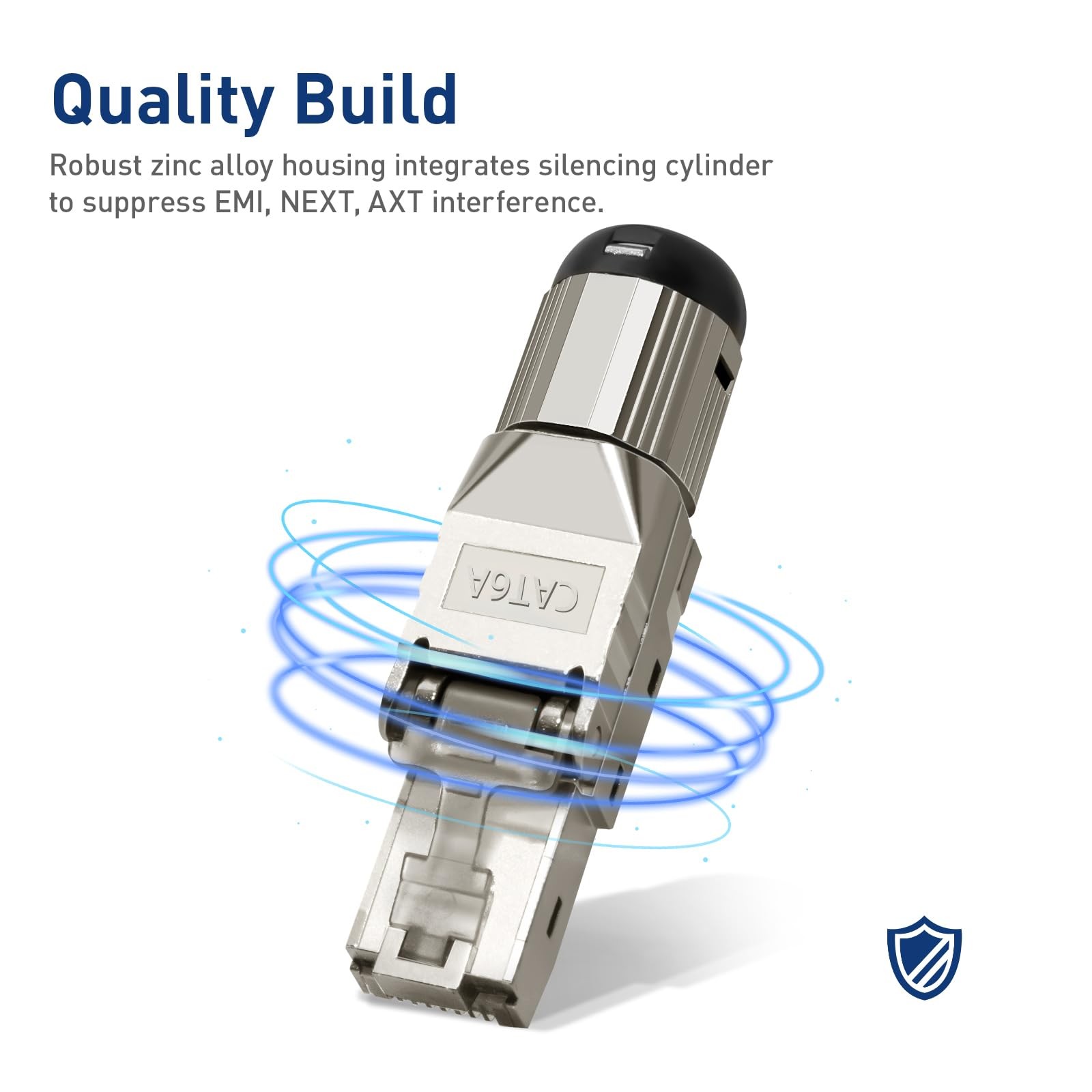 12 PCS Cat 6A RJ45 Connector Tool Free Shielded Fits AWG 2224 Cat5e/6/6a